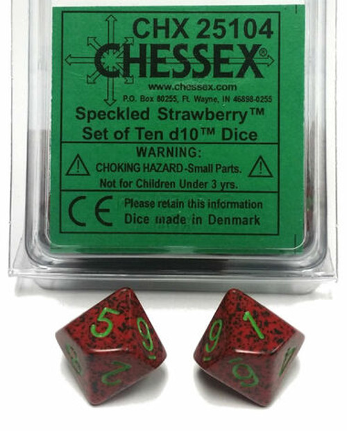 Chessex Dice: Speckled Polyhedral D10 Strawberry (10)