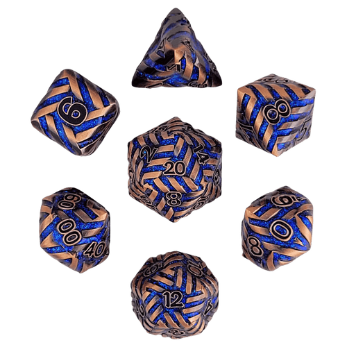 Forged Gaming: Cosmic Energy Copper Blue - Polyhedral Metal Dice Set (7ct)