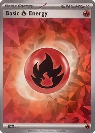 Basic Fire Energy (Cracked Ice Holo) 10 - SVE Scarlet  Violet Energies Holofoil