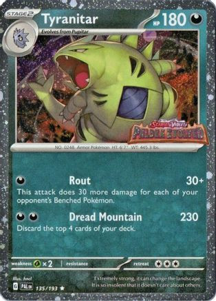 Tyranitar (Paldea Evolved Stamp) 135 - Miscellaneous Cards  Products Holofoil