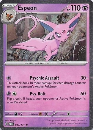 Espeon - 033/131 (Cosmos Holo) 33 - Miscellaneous Cards  Products Holofoil