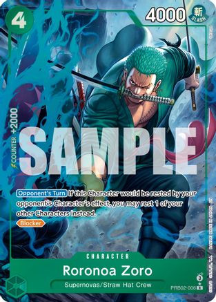 Roronoa Zoro (Alternate Art) (PRB02-006) Premium Booster -The Best- Vol. 2 Foil