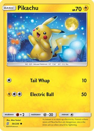 Pikachu (56) 56/236 - SM  Unified Minds Reverse Holofoil