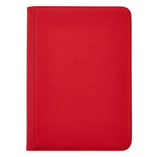 Arcane Fortress Binder: Solid Color Red - Zippered, Side-Loading (9-Pocket)