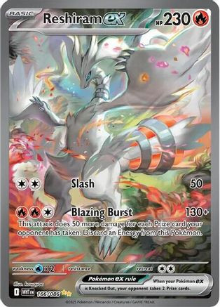Reshiram ex - 166/086 166 - SV White Flare Holofoil (LP)