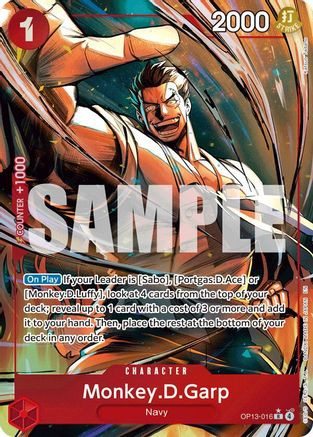 Monkey.D.Garp (Alternate Art) (OP13-016) Carrying On His Will Foil