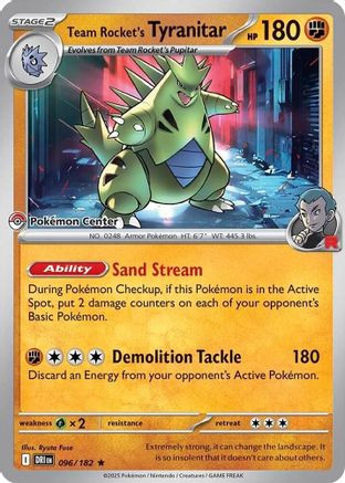 Team Rocket's Tyranitar (Pokemon Center Exclusive) 96 - Miscellaneous Cards  Products (LP)