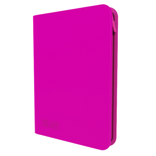 Arcane Fortress Binder: Neon Pink - Zippered, Side-Loading (9-Pocket)