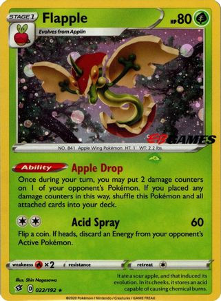 Flapple - 022/192 (EB Games Exclusive APAC) 22 - Miscellaneous Cards  Products Holofoil