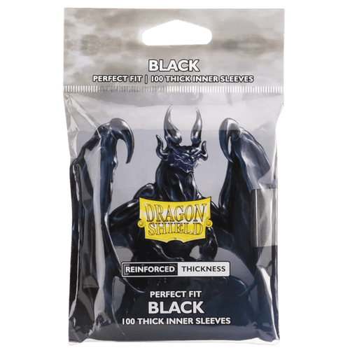Dragon Shield: Perfect Fit Thick Inner Sleeves - Black (100ct)