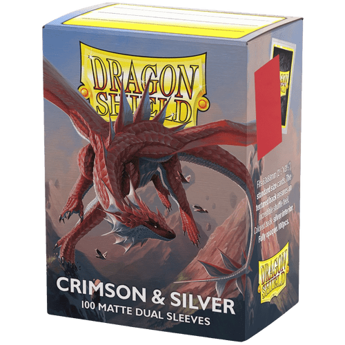 Dragon Shield: Crimson & Silver - Matte Dual Card Sleeves (100ct)