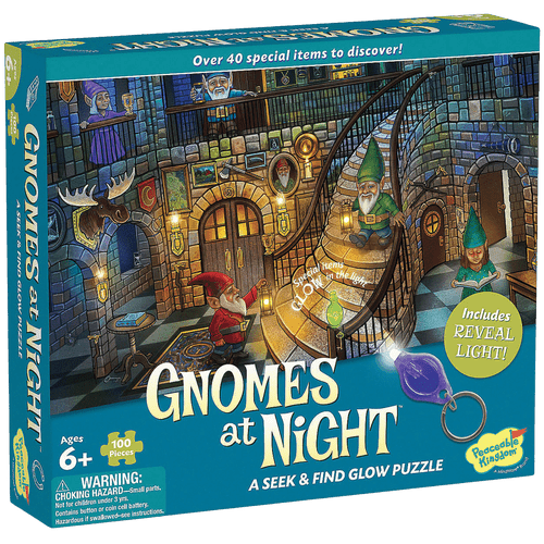Gnomes At Night: A Seek & Find Glow Puzzle