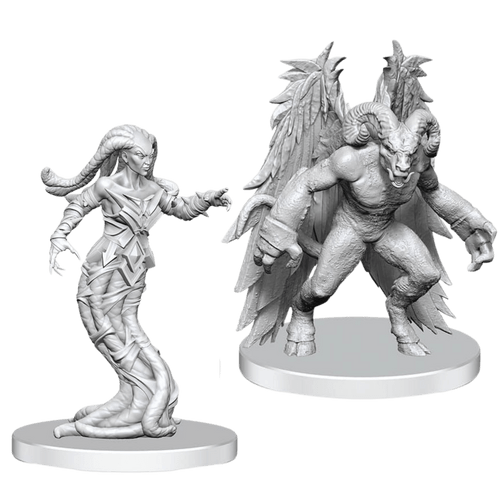 Pathfinder Battles Deep Cuts Unpainted Miniatures: Gylou (Handmaiden Devil) & Ferrugon (Rust Devil)