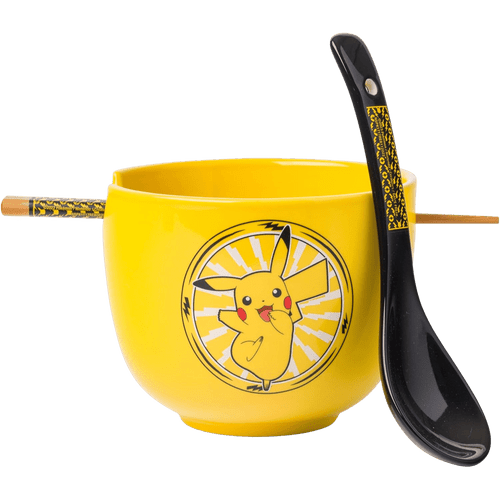 Pokemon: Pikachu - Ceramic Ramen Bowl w/Chopsticks & Spoon (20oz)