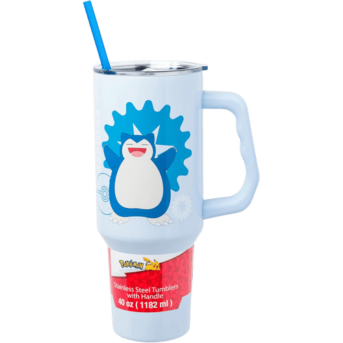 Pokemon: Snorlax - Stainless Steel Tumbler w/Handle & Reusable Straw (40oz)