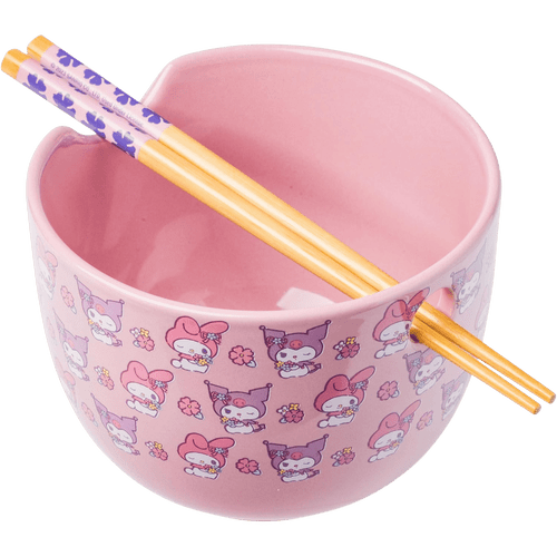 Sanrio: My Melody & Kuromi - Ceramic Ramen Bowl w/Chopsticks (20oz)