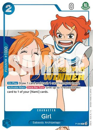 Girl (OP14 Release Event Winner) (P-096) One Piece Promotion Cards Foil