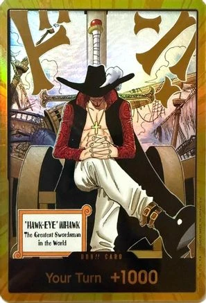 DON!! Card (Dracule Mihawk) (Gold)  The Azure Sea's Seven Foil