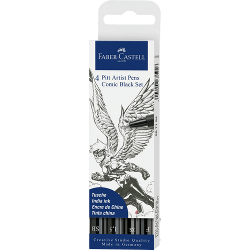 Pitt Artist Pens: Comic Black Set (4)