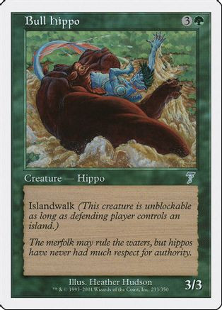 Bull Hippo (7ED-233) - 7th Edition Foil