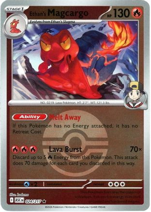 Ethan's Magcargo - 024/217 (Poke Ball) 24 - ME Ascended Heroes Reverse Holofoil