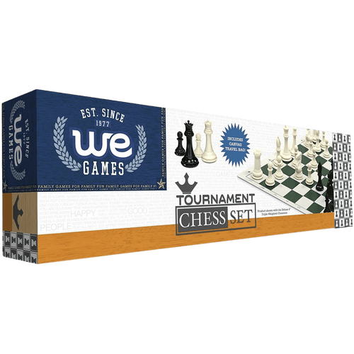 WE Games Ultimate Tournament Chess Set with NEW Green Silicone Chess Mat, Canvas Bag & Super Triple Weighted Chessmen with 4 in. King