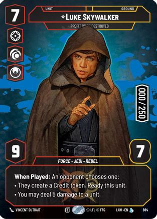 Luke Skywalker - Profit or Be Destroyed (Serialized) (884) - A Lawless Time Foil
