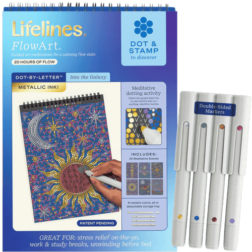 Lifelines FlowArt: Dot-by-Letter - Into the Galaxy (Metallic Ink)