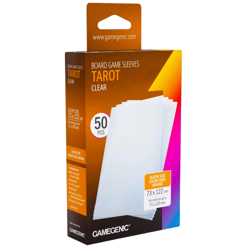 Gamegenic Board Game Sleeves: Clear - Tarot Size (50ct Box)