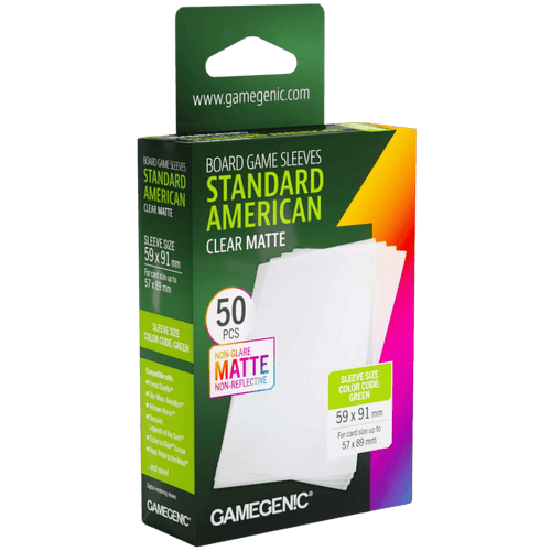Gamegenic Sleeves: Clear Matte Standard American Size (50ct Box)