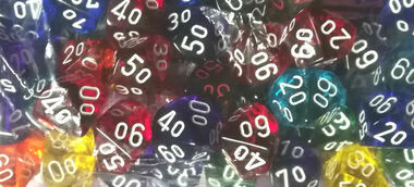 Chessex Dice: Translucent Polyhedral TENS D10 Assorted Bag of Dice (50) Revised