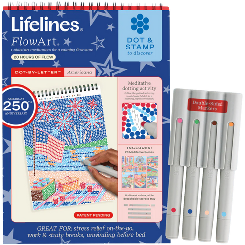 Lifelines FlowArt: Dot-by-Letter - Americana