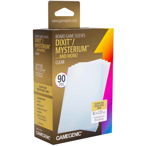 Gamegenic Board Game Sleeves: Clear - Dixit / Mysterium ...and more! (90ct Box)