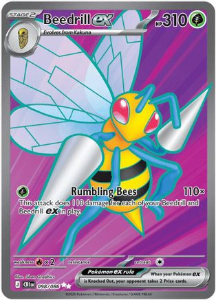 Beedrill ex - 098/086 98 - ME04 Chaos Rising Holofoil - Game Nerdz