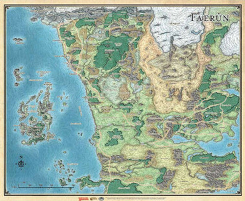 Dungeons & Dragons: Sword Coast Adventurer's Guide - Faerun Map