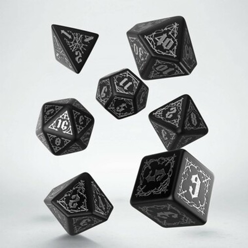 Bloodsucker Dice Set: Black & Silver (7ct)