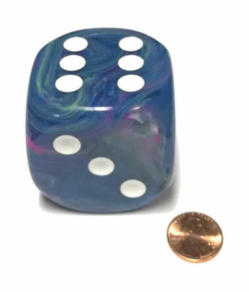 Chessex Dice: Festive 50mm D6  Waterlily/White