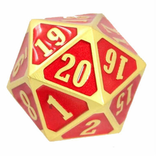 Roll Down 25mm D20 Counter - Brilliant Gold & Ruby