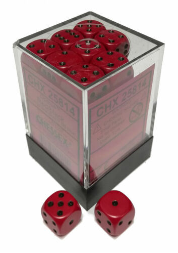 Chessex Dice: Opaque 12mm D6 Red/Black (36ct)