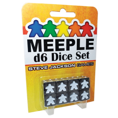 Meeple D6 Dice Set - Black (8ct)