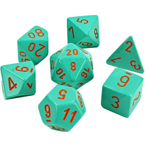 Chessex Dice: Lab Dice 4 Heavy - Polyhedral Turquoise/Orange (7ct)