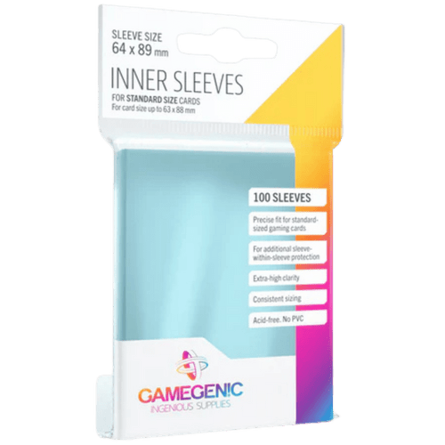 Gamegenic Sleeves: Clear Standard Size Inner Sleeves (100ct)