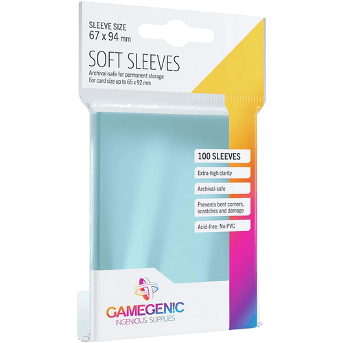 Gamegenic Sleeves: Clear - Soft Sleeves (100ct)