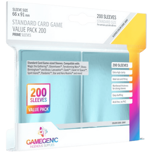 Gamegenic Sleeves: Clear Standard Size (200ct)
