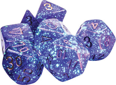 Chessex Dice: Borealis - Polyhedral Royal Purple/Gold Luminary (7)