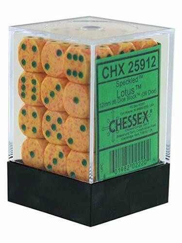 Chessex Dice: Lotus Speckled - 12mm D6 (36)
