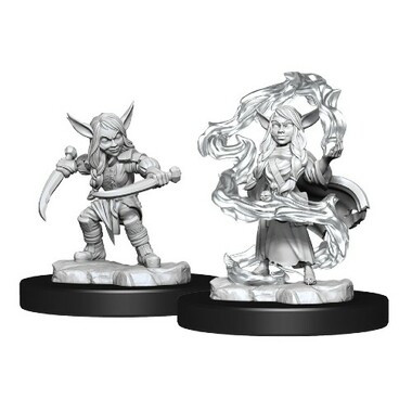 Critical Role Unpainted Miniatures: Female Goblin Sorcerer & Rogue (Wave 1)