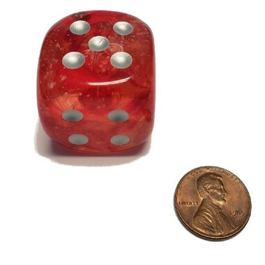 Chessex Dice: Nebula - D6 30mm Red/Silver Luminary