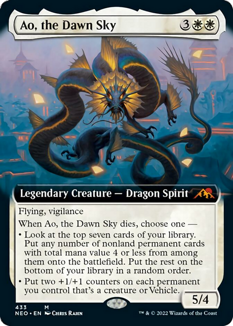 Ao, the Dawn Sky (NEO-433) - Kamigawa: Neon Dynasty: (Extended Art) Foil