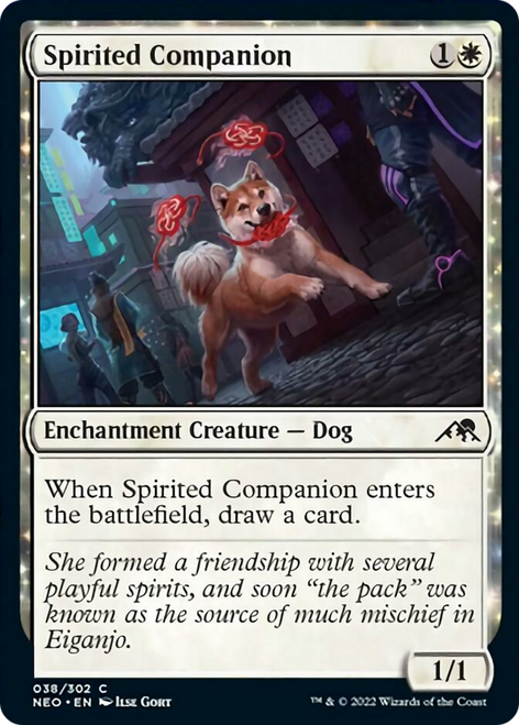 Spirited Companion (NEO-038) - Kamigawa: Neon Dynasty: (enchantment)